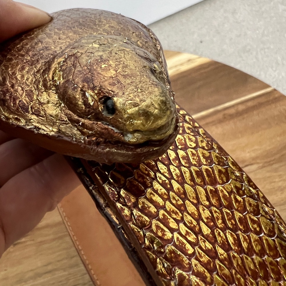Brown and Gold Snake Pattern Belt